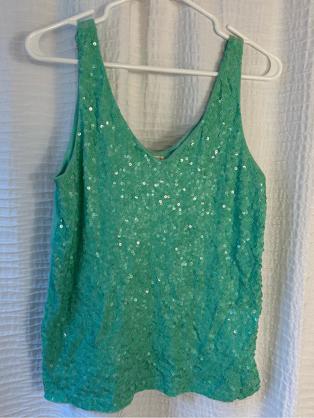 J. Crew Green Sequin Camisole Tank